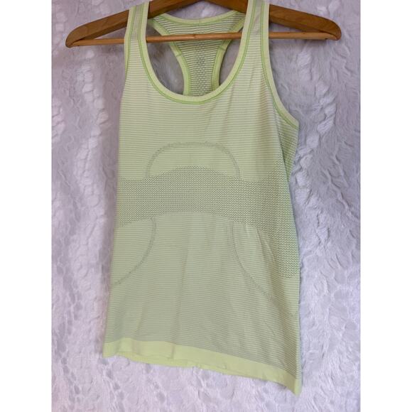 Lululemon Run Swiftly Tech Racerback Tank Top Light Neon Yellow Green Stretchy 4 - Picture 3 of 7